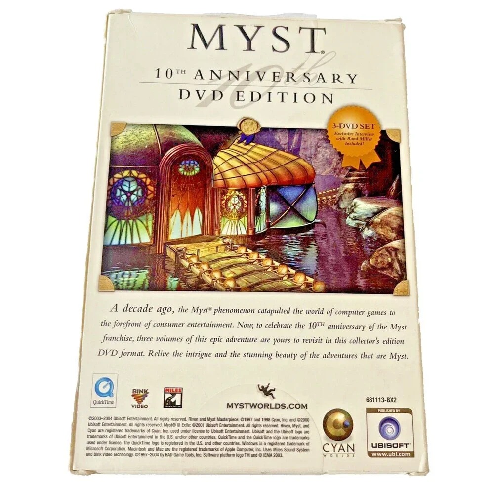 Myst: Riven Exile 10th Anniversary DVD Edition 3-Disc Set Ubisoft 2004 Ubisoft
